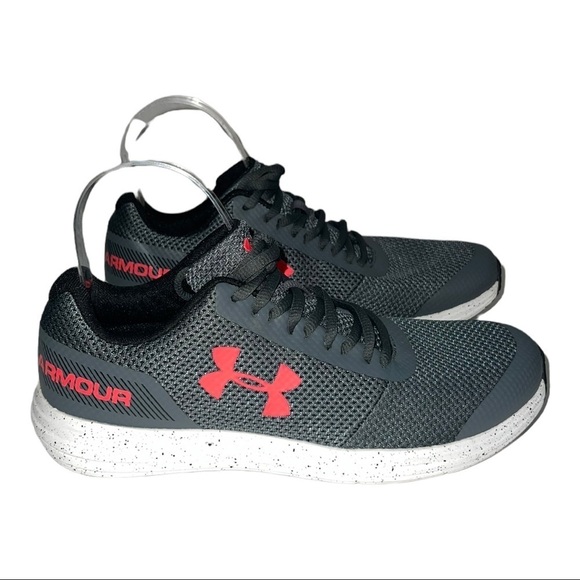 Under Armour Grade School Surge Gray Pink Running Shoes - Picture 2 of 10